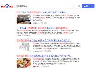 深圳蔬菜配送关键词SEO优化_奇思妙象-全网营销专家